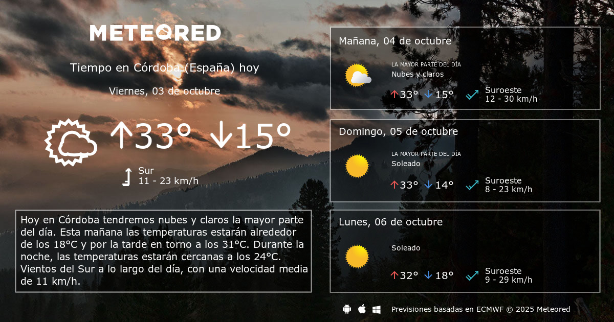Tiempo en Córdoba (España). Clima a 14 días Meteored Tiempo en Córdoba (España). Clima a 14 días Meteored